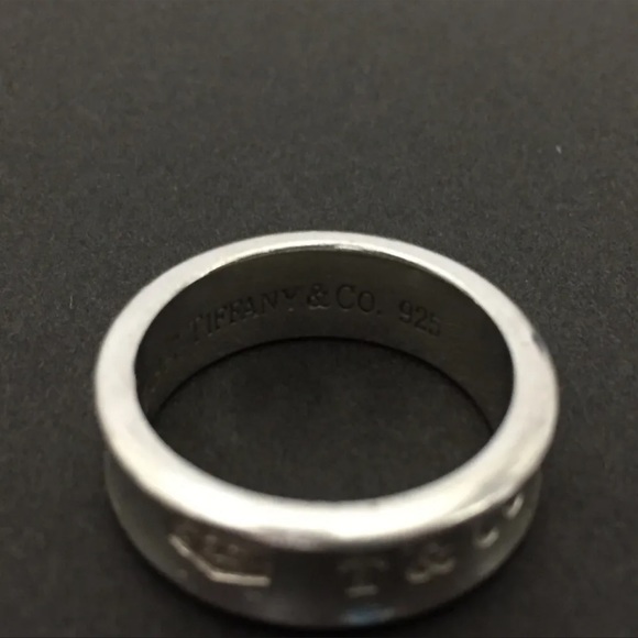TIFFANY & CO. (Sz 6.5 US) 1837 Silver T&Co. 925 Thick Band Ring - Picture 9 of 13